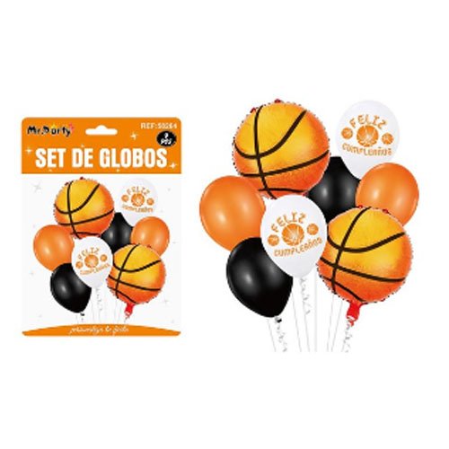 SET DE GLOBOS BASKETBALL por mayor Cotillon por mayor