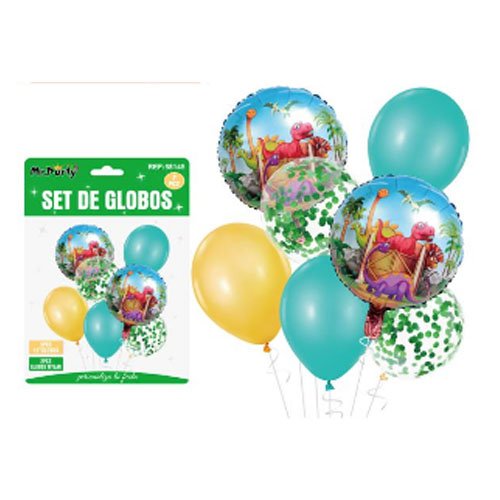 SET DE GLOBOS DINOSAURIO por mayor Cotillon por mayor