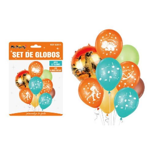 SET DE GLOBOS DINOSAURIO por mayor Cotillon por mayor