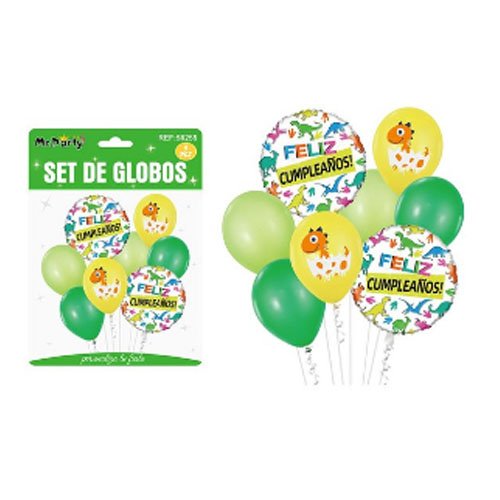 SET DE GLOBOS DINOSAURIO por mayor Cotillon por mayor