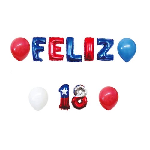 Set de globos feliz 18 por mayor - Fiestas-Patrias por mayor