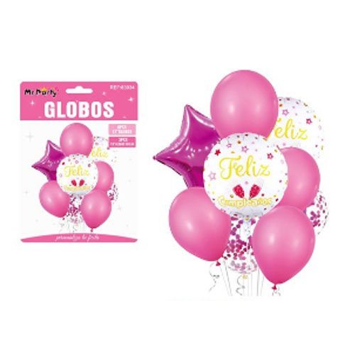 Set de globos feliz cumpleaños - 9 PZA - Compras Aqui
