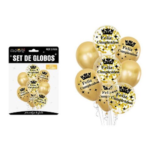 SET DE GLOBOS FELIZ CUMPLEAÑOS por mayor Cotillon por mayor