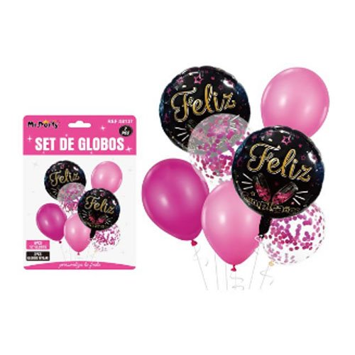 SET DE GLOBOS FELIZ CUMPLEAÑOS por mayor Cotillon por mayor