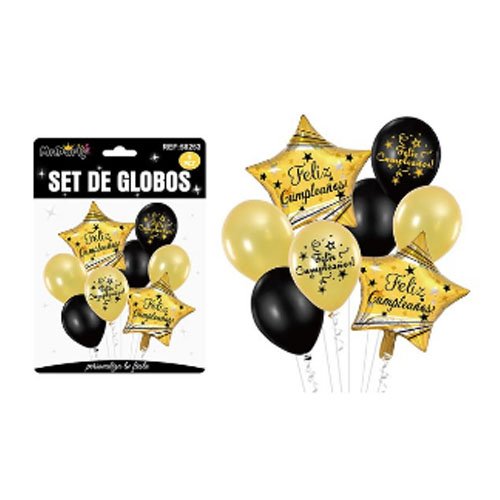 SET DE GLOBOS FELIZ CUMPLEAÑOS por mayor Cotillon por mayor