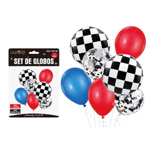 SET DE GLOBOS CARRERA por mayor Cotillon por mayor