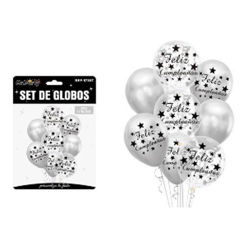 SET DE GLOBOS FELIZ CUMPLEAÑOS por mayor Cotillon por mayor