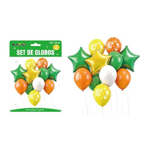 SET DE GLOBOS HUELLA por mayor Cotillon por mayor