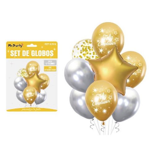 SET DE GLOBOS METALIZADOS por mayor - Cotillon por mayor