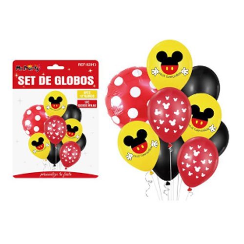 SET DE GLOBOS MICKEY MOUSE por mayor Cotillon por mayor