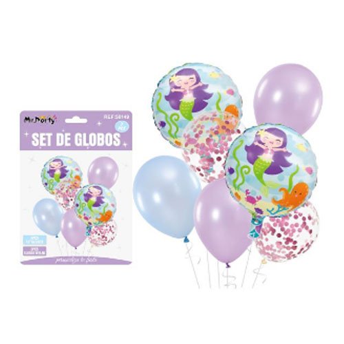 SET DE GLOBOS SIRENA por mayor - Cotillon por mayor
