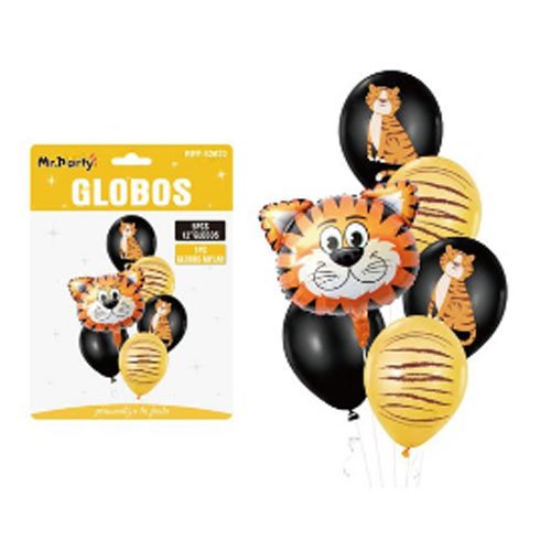 SET DE GLOBOS TIGRE por mayor - Cotillon por mayor