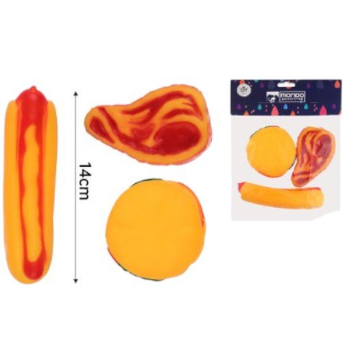 Set de Juguetes de Goma con Formas de Comida Rápida para Mascotas por mayor Mascotas por mayor