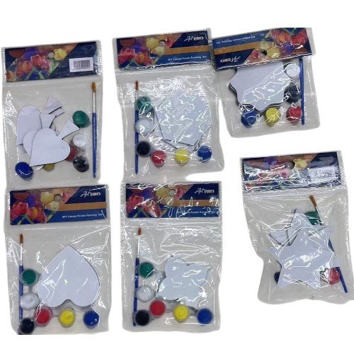 Set de Mini Canvas para Pintar con 6 Colores, Pincel y Figuras Variadas por mayor - Útiles Escolares por mayor