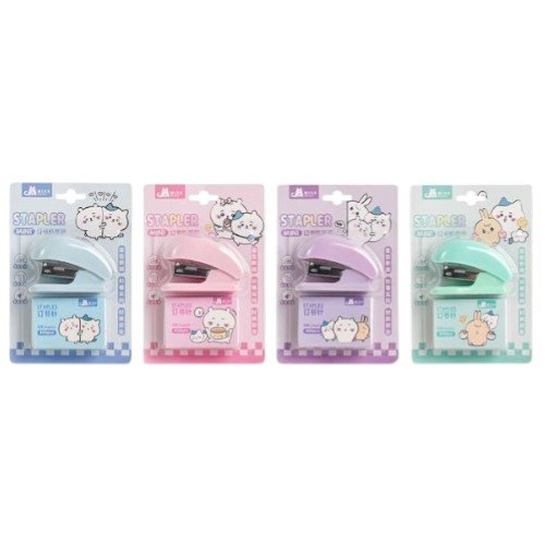 Set de Mini Corchetera Portátil con Recarga de Grapas en Colores Pastel por mayor - Útiles Escolares por mayor