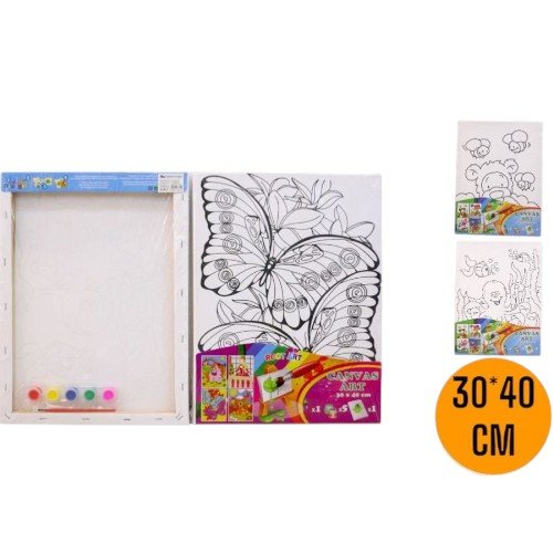 Set de Pintura Artística con Bastidor de 30x40cm, Pincel y Témperas por mayor Útiles Escolares por mayor