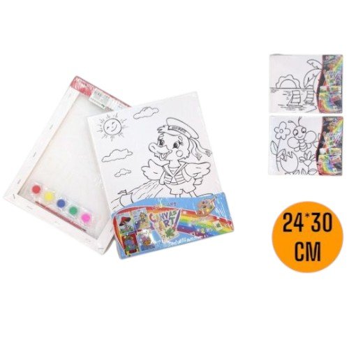 Set de Pintura Creativo con Bastidor de 24x30cm, Pincel y Témperas por mayor Útiles Escolares por mayor