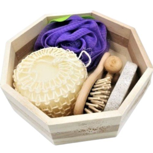 Set de Spa y Cuidado Personal en Balde Octogonal de Madera por mayor - Hogar por mayor