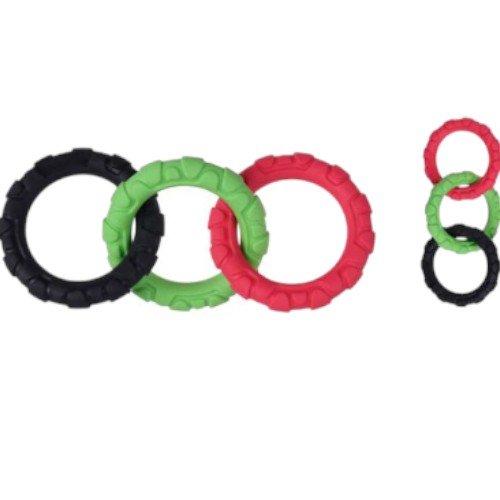 Set de Tres Aros de Goma Entrelazados con Textura de Agarre para Mascotas por mayor Mascotas por mayor