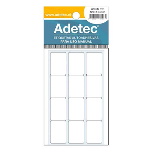 SET ETIQUETAS AUTOADHESIVAS BLANCAS 120 PZA por mayor en Chile