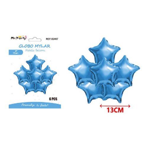 Set globos azul estrellas - 6 PZA-13 CM - Compras Aqui