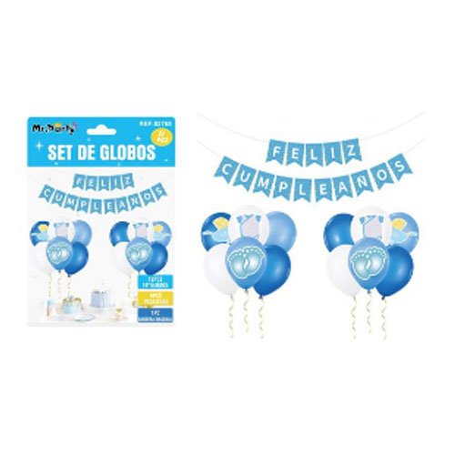 SET GLOBO FELIZ CUMPLEAÑOS por mayor Cotillon por mayor