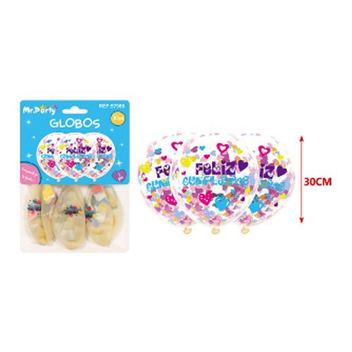 SET GLOBOS CONFETI por mayor Cotillon por mayor