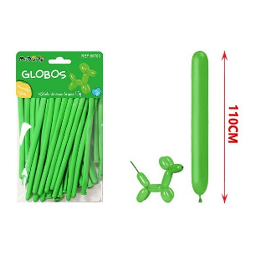 SET GLOBOS LARGOS VERDE OSCURO por mayor Cotillon por mayor