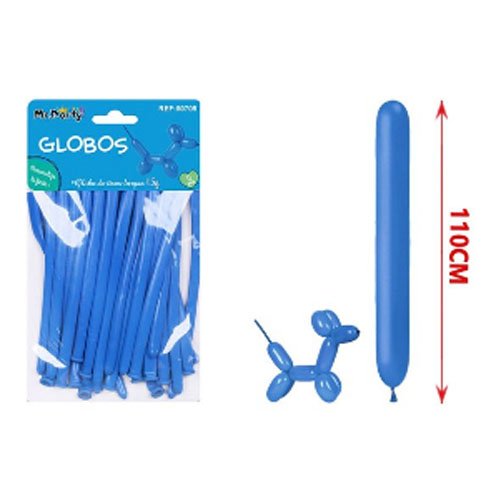 SET GLOBOS LARGOS AZUL OSCURO por mayor Cotillon por mayor