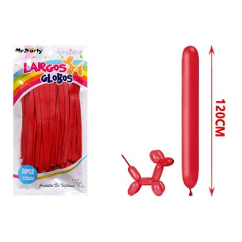 SET GLOBOS LARGOS ROJO por mayor Cotillon por mayor