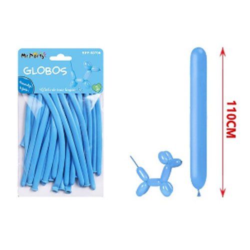 SET GLOBOS LARGOS AZUL CLARO por mayor Cotillon por mayor