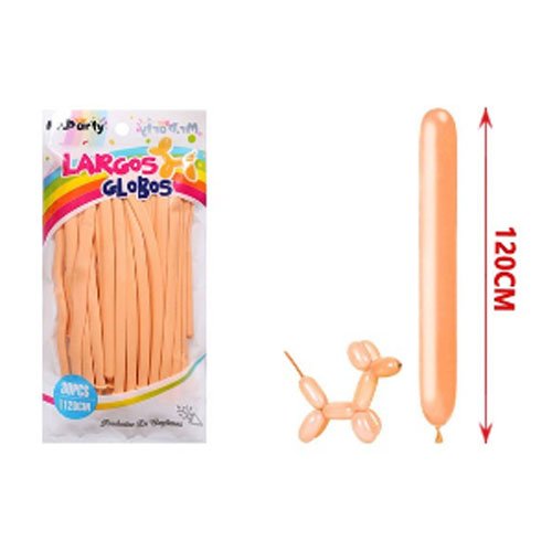 SET GLOBOS LARGOS MACA NARANJA por mayor Cotillon por mayor