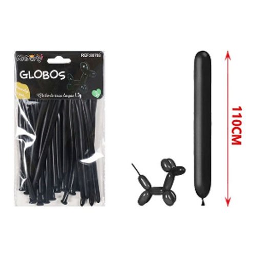 SET GLOBOS LARGOS NEGROS por mayor Cotillon por mayor