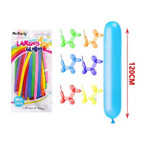 SET GLOBOS LARGOS MIXTOS por mayor Cotillon por mayor