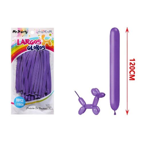 SET GLOBOS LARGOS MORADOS por mayor Cotillon por mayor