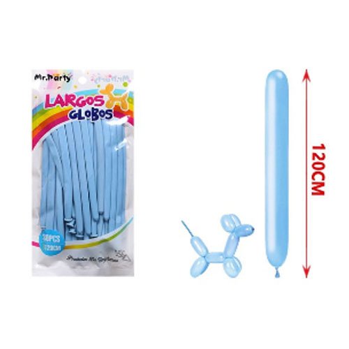 SET GLOBOS LARGOS MACA AZUL por mayor Cotillon por mayor