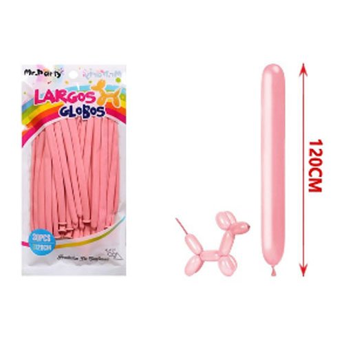 SET GLOBOS LARGOS MACA ROSA por mayor Cotillon por mayor