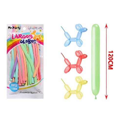 SET GLOBOS LARGOS MACA MIXTOS por mayor Cotillon por mayor