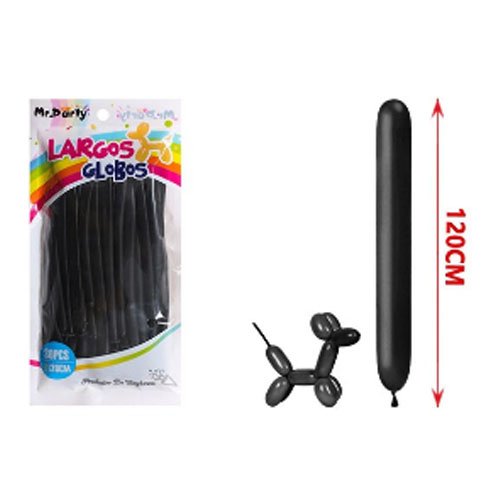 SET GLOBOS LARGOS NEGROS por mayor Cotillon por mayor