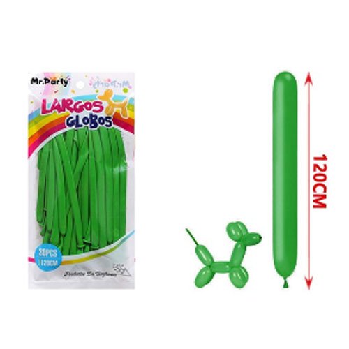 SET GLOBOS LARGOS VERDE OSCURO por mayor Cotillon por mayor