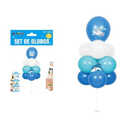 SET GLOBOS LATEX DELFIN por mayor Cotillon por mayor