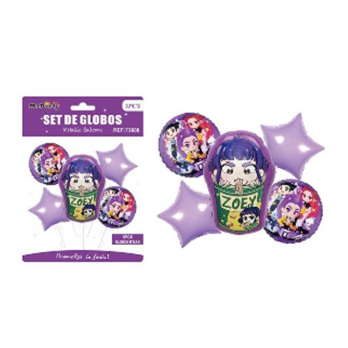 SET GLOBOS MYLAR ZOEY por mayor Cotillon por mayor