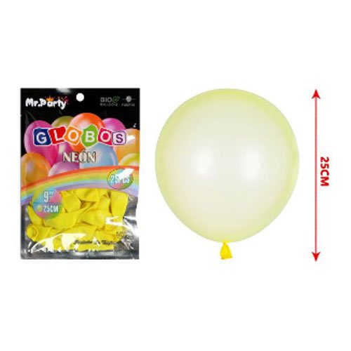 SET GLOBOS NEON AMARILLOS por mayor Cotillon por mayor