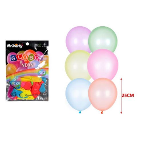 SET GLOBOS NEON MIXTOS por mayor Cotillon por mayor