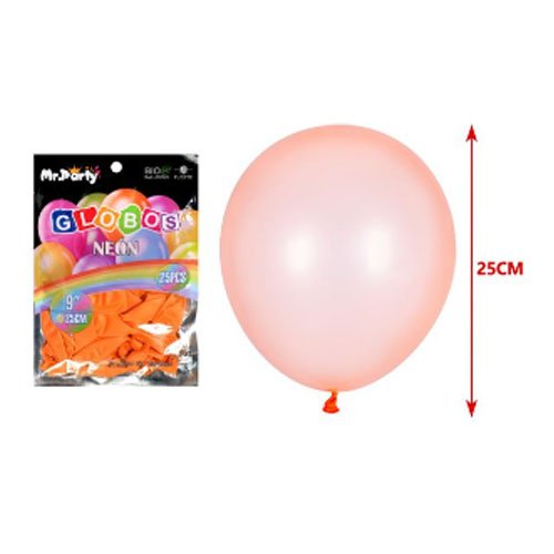 SET GLOBOS NEON NARANJAS por mayor Cotillon por mayor