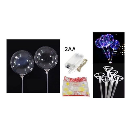 SET GLOBOS TRANSPARENTES LED 1 SET por mayor en Chile