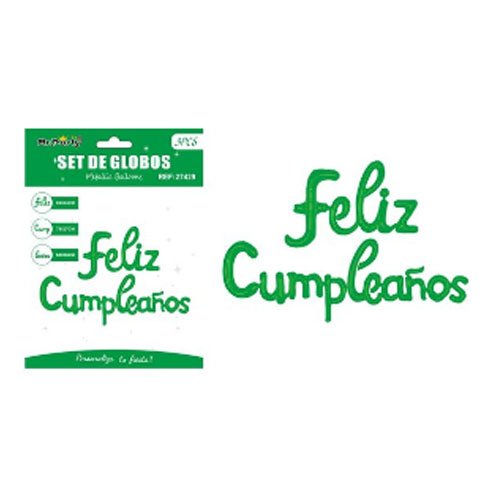 Set globo verde feliz cumpleaño - 3 PZA - Compras Aqui