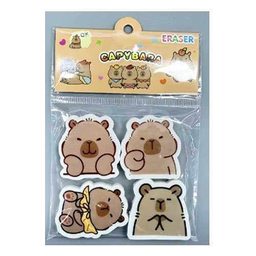 SET GOMA BORRADOR CAPYBARA por mayor - Útiles Escolares por mayor