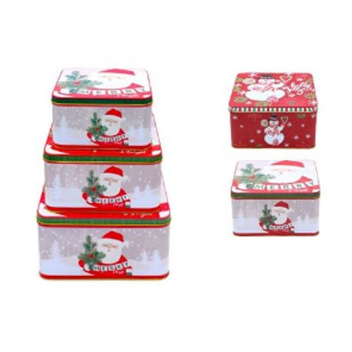 SET LATAS NAVIDEÑA CUADRADAS por mayor Navidad por mayor