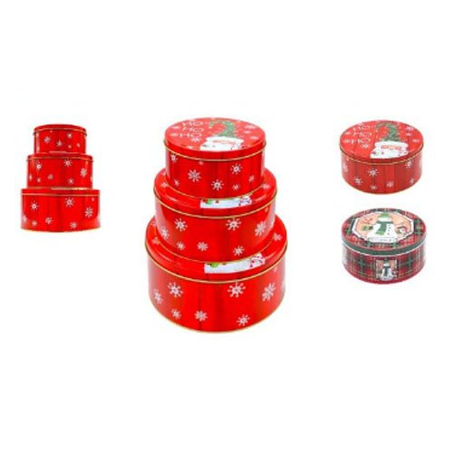 SET LATAS NAVIDEÑA REDONDA por mayor - Navidad por mayor